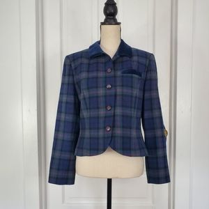 Pendleton Vintage Plaid Wool Short Jacket Blazer